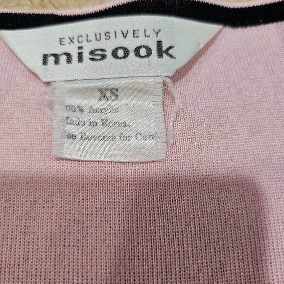 Women's Exclusively Misook V-Neck Pullover Tunic Top Pink/Black Size XS - Picture 6 of 7